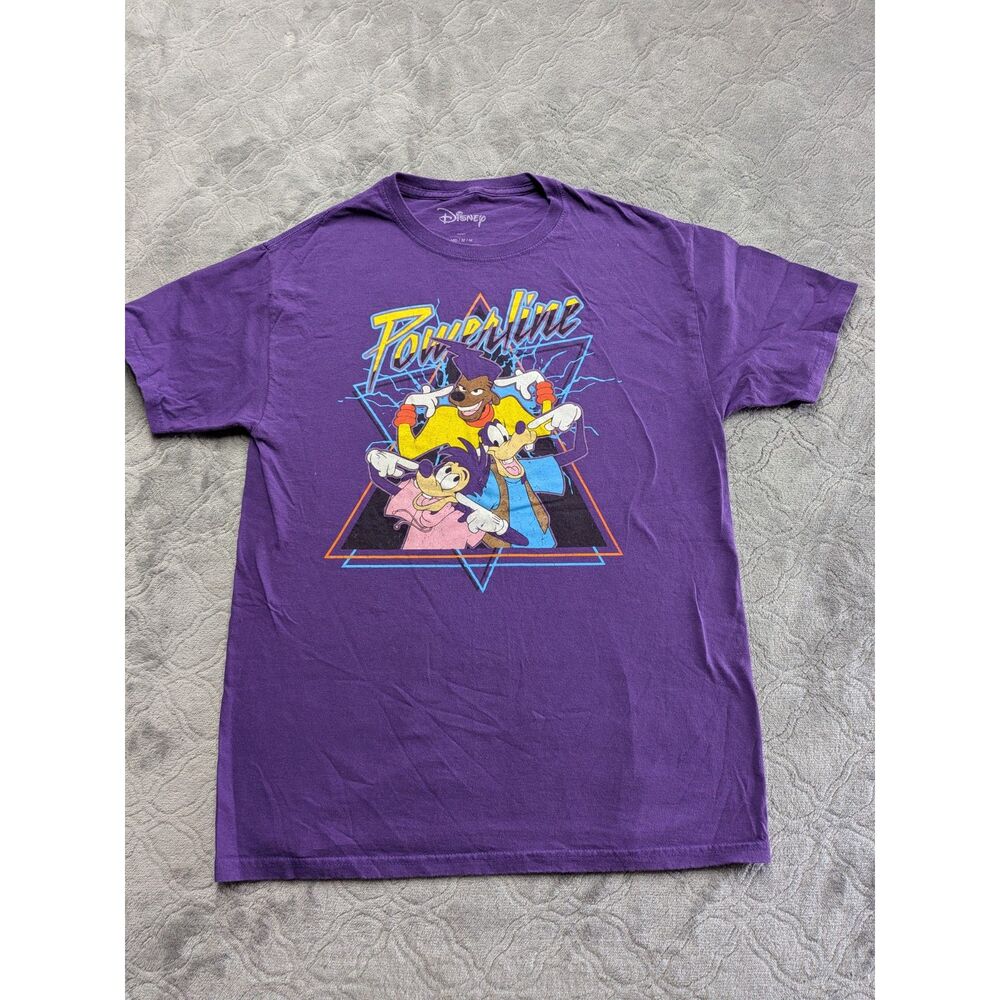 Disney Powerline Goofy Movie Purple Graphic T Shirt Mens Medium Retro Cartoon